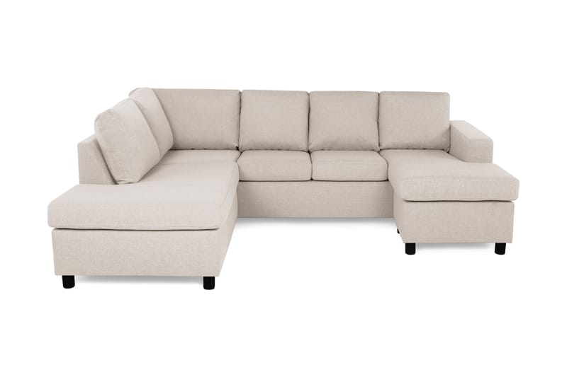 Crazy 4-sits Vänstervänd U-formad Large Soffa med Divan och Schäslong i Tyg - Beige - Möbler - Soffa - U-soffa