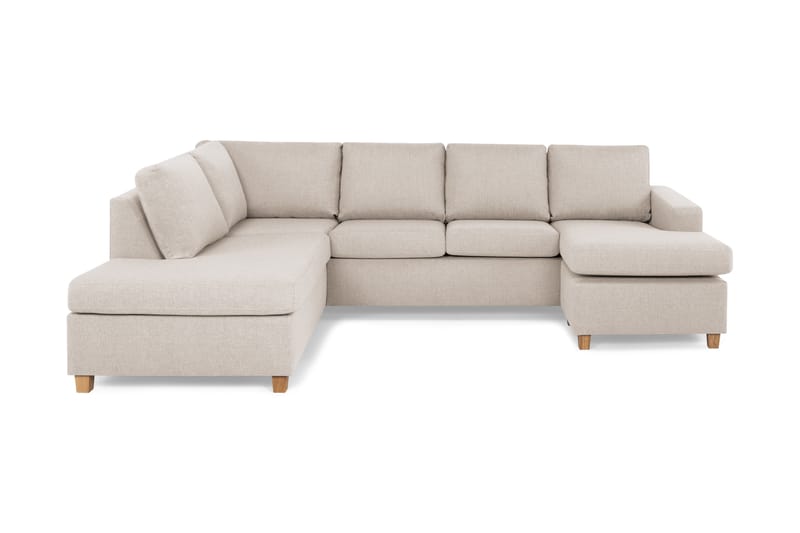 Crazy 4-sits Vänstervänd U-formad Large Soffa med Divan och Schäslong i Tyg - Beige - Möbler - Soffa - Divansoffa & schäslongsoffa - 4 sits soffa med divan