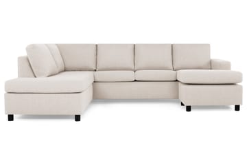 Crazy 4-sits Vänstervänd U-formad Large Soffa med Divan och Schäslong i Tyg - Beige - Möbler - Soffa - U-soffa