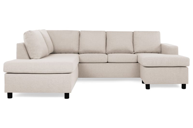 Crazy 4-sits Vänstervänd U-formad Large Soffa med Divan och Schäslong i Tyg - Beige - Möbler - Soffa - U-soffa