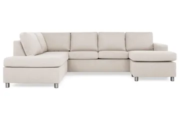 Crazy 4-sits Vänstervänd U-formad Large Soffa med Divan och Schäslong i Tyg - Beige - Möbler - Soffa - Divansoffa & schäslongsoffa - 4 sits soffa med divan