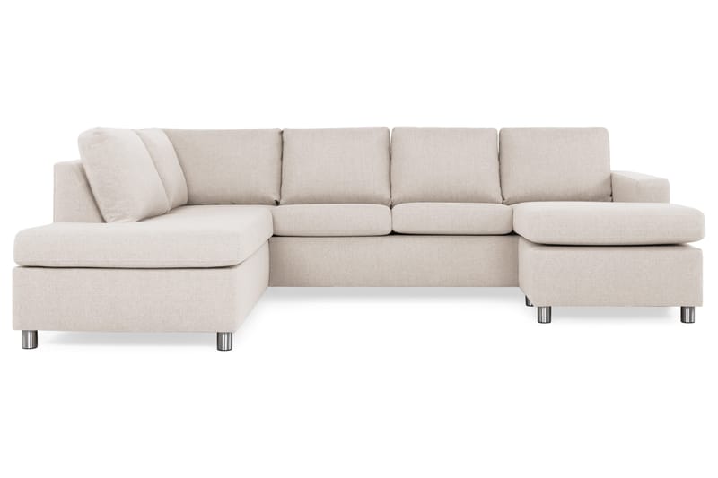 Crazy 4-sits Vänstervänd U-formad Large Soffa med Divan och Schäslong i Tyg - Beige - Möbler - Soffa - Divansoffa & schäslongsoffa - 4 sits soffa med divan