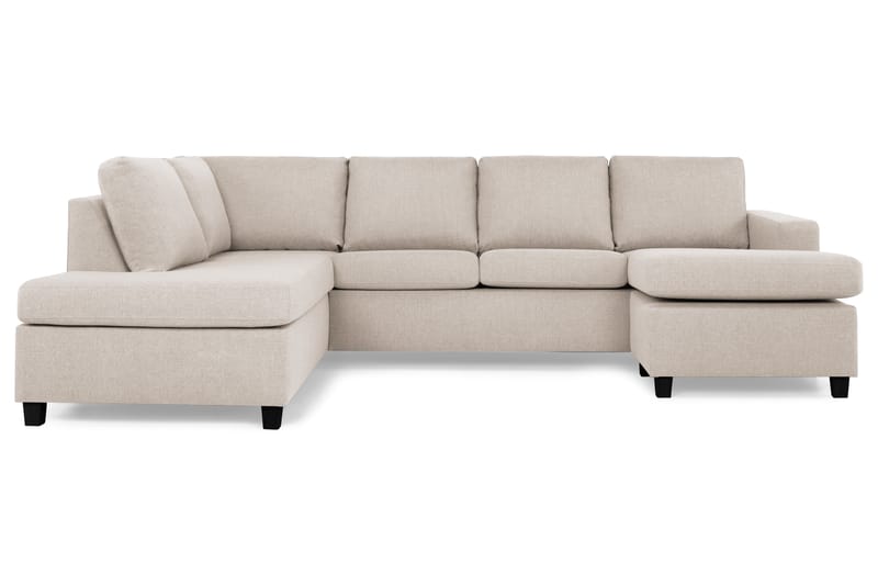 Crazy 4-sits Vänstervänd U-formad Large Soffa med Divan och Schäslong i Tyg - Beige - Möbler - Soffa - Divansoffa & schäslongsoffa - 4 sits soffa med divan