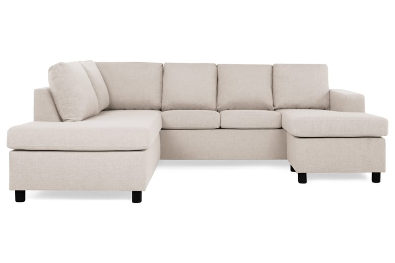Crazy 4-sits Vänstervänd U-formad Large Soffa med Divan och Schäslong i Tyg - Beige - Möbler - Soffa - Divansoffa & schäslongsoffa - 4 sits soffa med divan