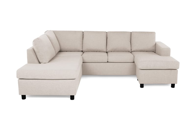 Crazy 4-sits Vänstervänd U-formad Large Soffa med Divan och Schäslong i Tyg, Beige