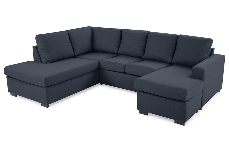 Crazy 4-sits Vänstervänd U-formad Large Soffa med Divan och Schäslong i Tyg - Blå - Möbler - Soffa - U-soffa