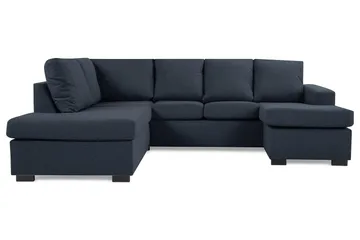 Crazy 4-sits Vänstervänd U-formad Large Soffa med Divan och Schäslong i Tyg - Blå - Möbler - Soffa - U-soffa