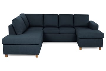 Crazy 4-sits Vänstervänd U-formad Large Soffa med Divan och Schäslong i Tyg - Blå - Möbler - Soffa - U-soffa