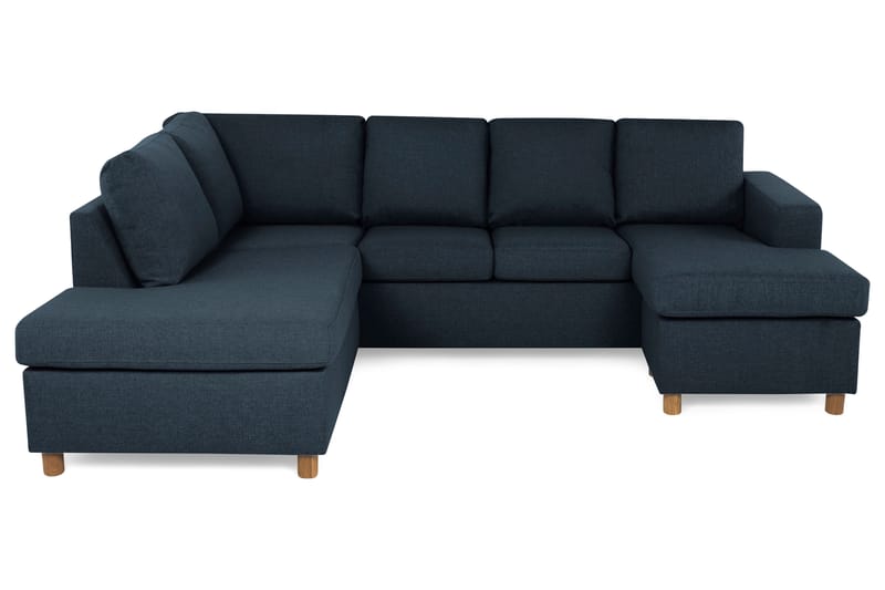 Crazy 4-sits Vänstervänd U-formad Large Soffa med Divan och Schäslong i Tyg - Blå - Möbler - Soffa - U-soffa