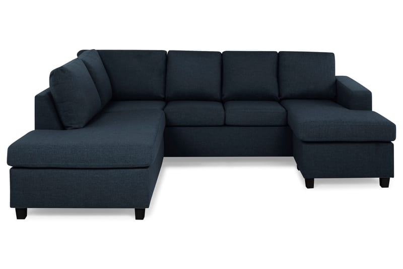 Crazy 4-sits Vänstervänd U-formad Large Soffa med Divan och Schäslong i Tyg - Blå - Möbler - Soffa - U-soffa
