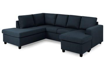 Crazy 4-sits Vänstervänd U-formad Large Soffa med Divan och Schäslong i Tyg - Blå - Möbler - Soffa - U-soffa