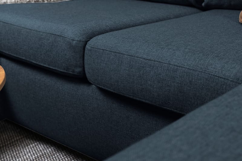 Crazy 4-sits Vänstervänd U-formad Large Soffa med Divan och Schäslong i Tyg - Blå - Möbler - Soffa - U-soffa