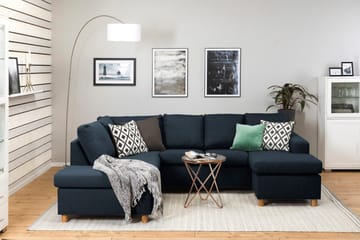 Crazy 4-sits Vänstervänd U-formad Large Soffa med Divan och Schäslong i Tyg - Blå - Möbler - Soffa - U-soffa