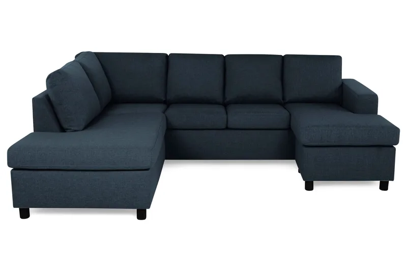 Crazy 4-sits Vänstervänd U-formad Large Soffa med Divan och Schäslong i Tyg - Blå - Möbler - Soffa - U-soffa