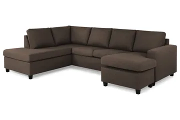 Crazy 4-sits Vänstervänd U-formad Large Soffa med Divan och Schäslong i Tyg - Brun - Möbler - Soffa - Divansoffa & schäslongsoffa - 4 sits soffa med divan