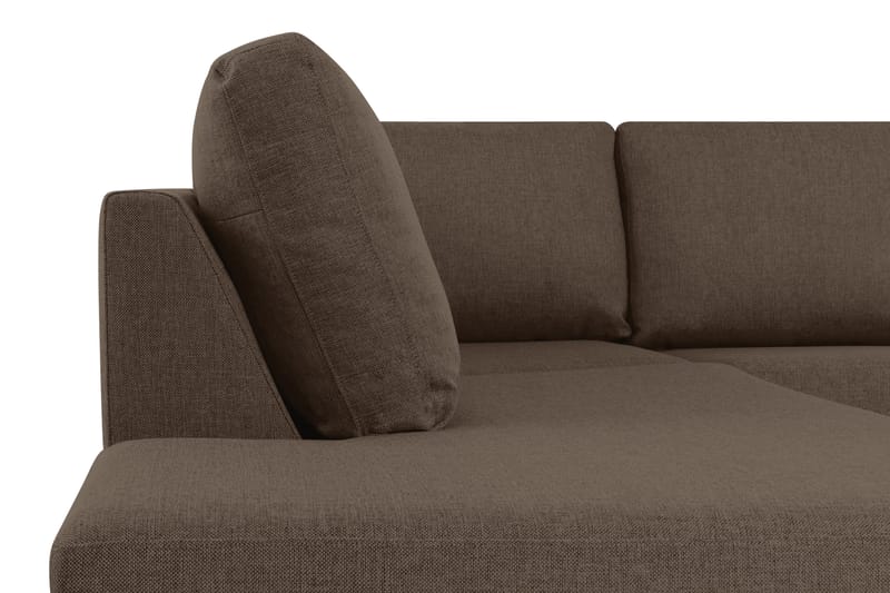 Crazy 4-sits Vänstervänd U-formad Large Soffa med Divan och Schäslong i Tyg - Brun - Möbler - Soffa - U-soffa