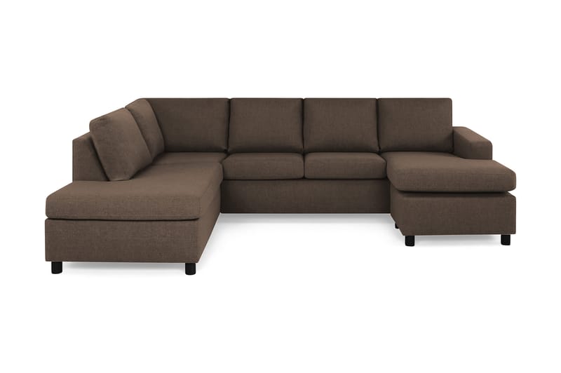 Crazy 4-sits Vänstervänd U-formad Large Soffa med Divan och Schäslong i Tyg - Brun - Möbler - Soffa - Divansoffa & schäslongsoffa - 3 sits soffa med divan