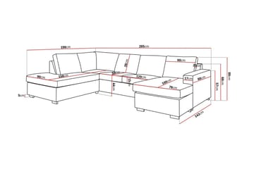 Crazy 4-sits Vänstervänd U-formad Large Soffa med Divan och Schäslong i Tyg - Brun - Möbler - Soffa - Divansoffa & schäslongsoffa - 4 sits soffa med divan