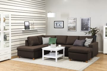 Crazy 4-sits Vänstervänd U-formad Large Soffa med Divan och Schäslong i Tyg - Brun - Möbler - Soffa - Divansoffa & schäslongsoffa - 4 sits soffa med divan