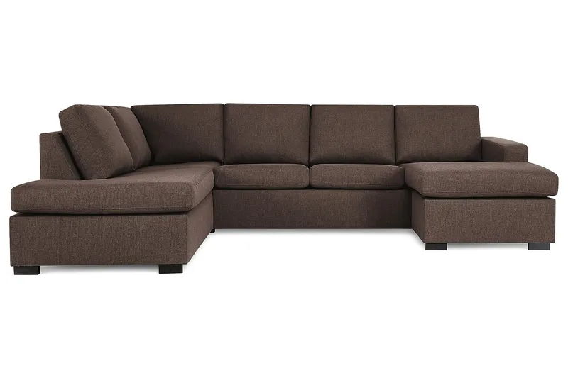 Crazy 4-sits Vänstervänd U-formad Large Soffa med Divan och Schäslong i Tyg - Brun - Möbler - Soffa - Divansoffa & schäslongsoffa - 4 sits soffa med divan
