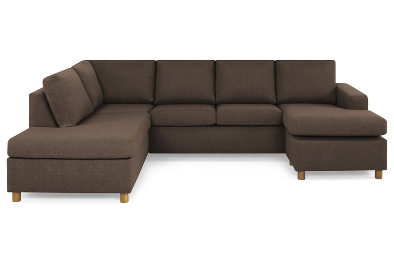 Crazy 4-sits Vänstervänd U-formad Large Soffa med Divan och Schäslong i Tyg - Brun - Möbler - Soffa - U-soffa