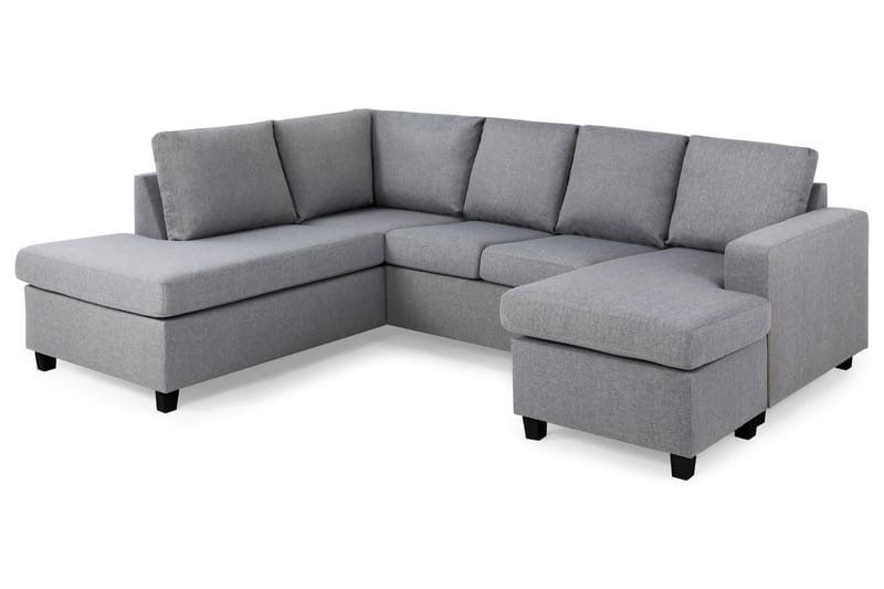 Crazy 4-sits Vänstervänd U-formad Large Soffa med Divan och Schäslong i Tyg - Grå - Möbler - Soffa - U-soffa
