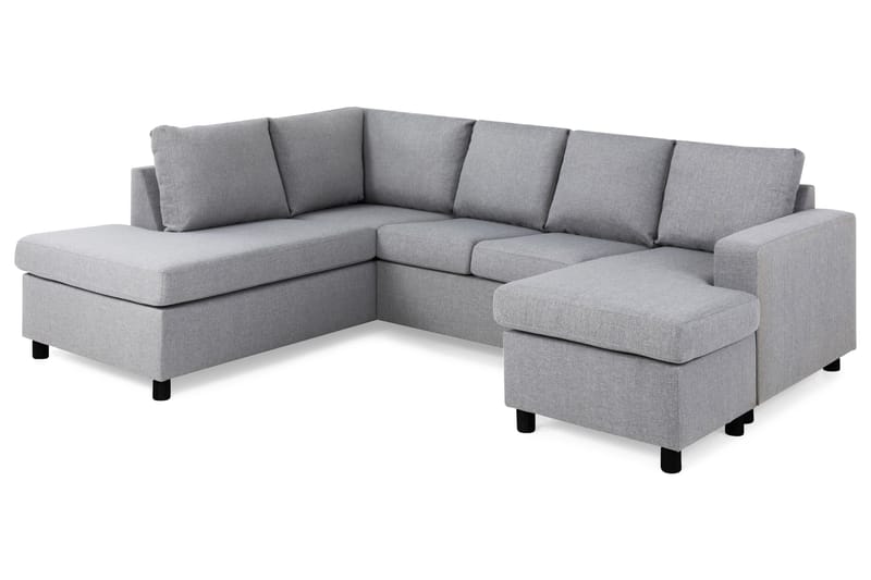 Crazy 4-sits Vänstervänd U-formad Large Soffa med Divan och Schäslong i Tyg - Grå - Möbler - Soffa - U-soffa