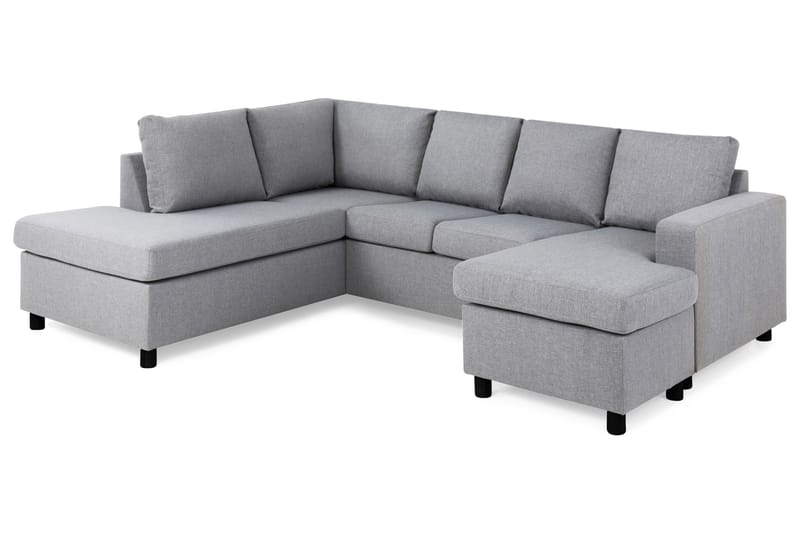 Crazy 4-sits Vänstervänd U-formad Large Soffa med Divan och Schäslong i Tyg - Grå - Möbler - Soffa - U-soffa