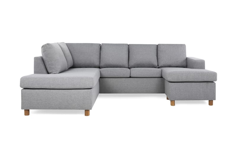 Crazy 4-sits Vänstervänd U-formad Large Soffa med Divan och Schäslong i Tyg - Grå - Möbler - Soffa - U-soffa