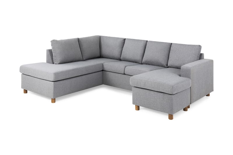 Crazy 4-sits Vänstervänd U-formad Large Soffa med Divan och Schäslong i Tyg - Grå - Möbler - Soffa - U-soffa