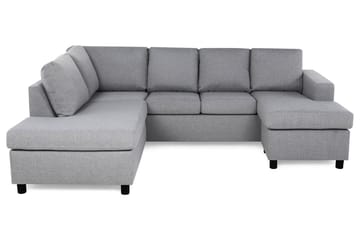 Crazy 4-sits Vänstervänd U-formad Large Soffa med Divan och Schäslong i Tyg - Grå - Möbler - Soffa - U-soffa
