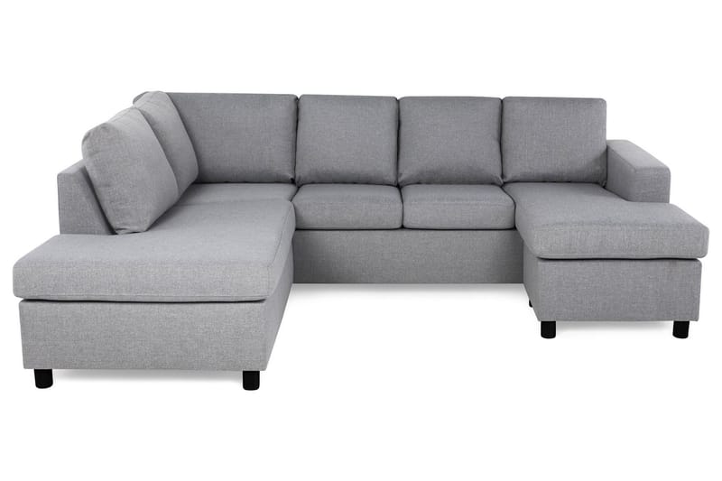 Crazy 4-sits Vänstervänd U-formad Large Soffa med Divan och Schäslong i Tyg - Grå - Möbler - Soffa - U-soffa