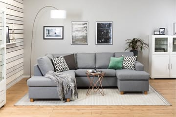 Crazy 4-sits Vänstervänd U-formad Large Soffa med Divan och Schäslong i Tyg - Grå - Möbler - Soffa - U-soffa