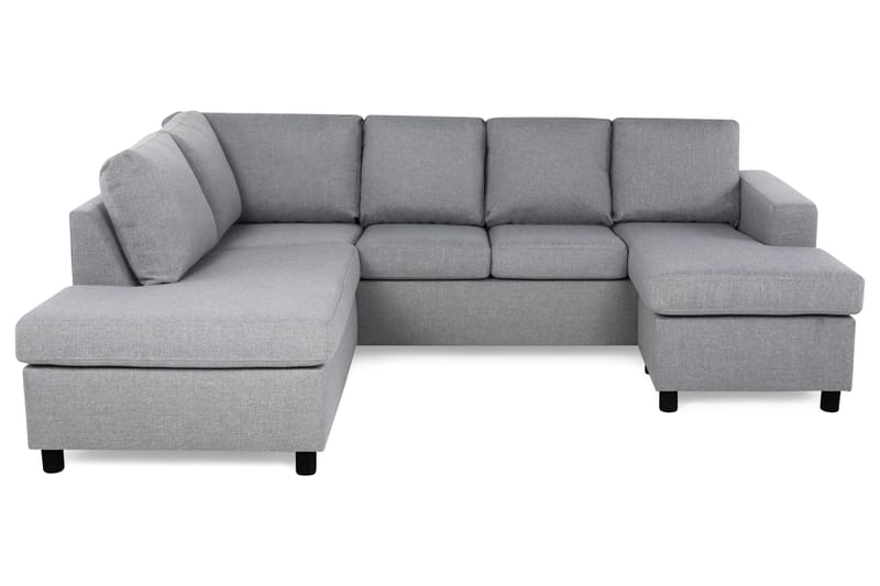 Crazy 4-sits Vänstervänd U-formad Large Soffa med Divan och Schäslong i Tyg - Grå - Möbler - Soffa - U-soffa
