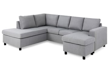 Crazy 4-sits Vänstervänd U-formad Large Soffa med Divan och Schäslong i Tyg - Grå - Möbler - Soffa - U-soffa