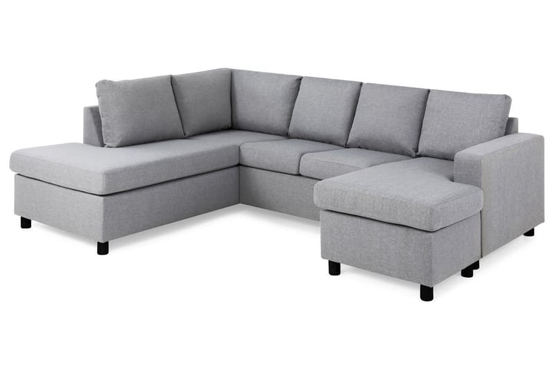 Crazy 4-sits Vänstervänd U-formad Large Soffa med Divan och Schäslong i Tyg - Grå - Möbler - Soffa - U-soffa