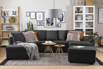 Crazy 4-sits Vänstervänd U-formad Large Soffa med Divan och Schäslong i Tyg inkl Kuvertkuddar - Antracit - Möbler - Soffa - U-soffa