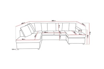Crazy 4-sits Vänstervänd U-formad Large Soffa med Divan och Schäslong i Tyg inkl Kuvertkuddar - Antracit - Möbler - Soffa - U-soffa