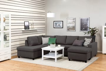 Crazy 4-sits Vänstervänd U-formad Large Soffa med Divan och Schäslong i Tyg - Mörkgrå - Möbler - Soffa - Divansoffa & schäslongsoffa - 4 sits soffa med divan