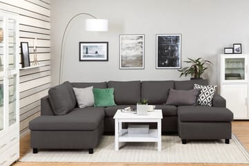 Crazy 4-sits Vänstervänd U-formad Large Soffa med Divan och Schäslong i Tyg - Mörkgrå - Möbler - Soffa - Divansoffa & schäslongsoffa - 4 sits soffa med divan