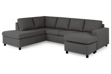 Crazy 4-sits Vänstervänd U-formad Large Soffa med Divan och Schäslong i Tyg - Mörkgrå - Möbler - Soffa - Divansoffa & schäslongsoffa - 4 sits soffa med divan