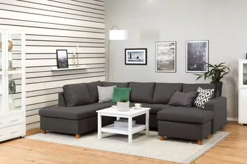 Crazy 4-sits Vänstervänd U-formad Large Soffa med Divan och Schäslong i Tyg - Mörkgrå - Möbler - Soffa - Divansoffa & schäslongsoffa - 4 sits soffa med divan