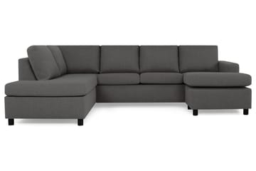 Crazy 4-sits Vänstervänd U-formad Large Soffa med Divan och Schäslong i Tyg - Mörkgrå - Möbler - Soffa - U-soffa