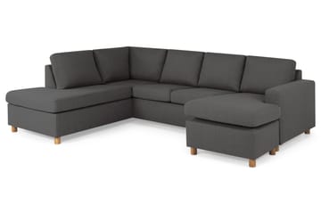 Crazy 4-sits Vänstervänd U-formad Large Soffa med Divan och Schäslong i Tyg - Mörkgrå - Möbler - Soffa - U-soffa