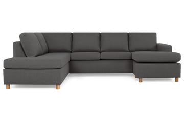 Crazy 4-sits Vänstervänd U-formad Large Soffa med Divan och Schäslong i Tyg - Mörkgrå - Möbler - Soffa - U-soffa
