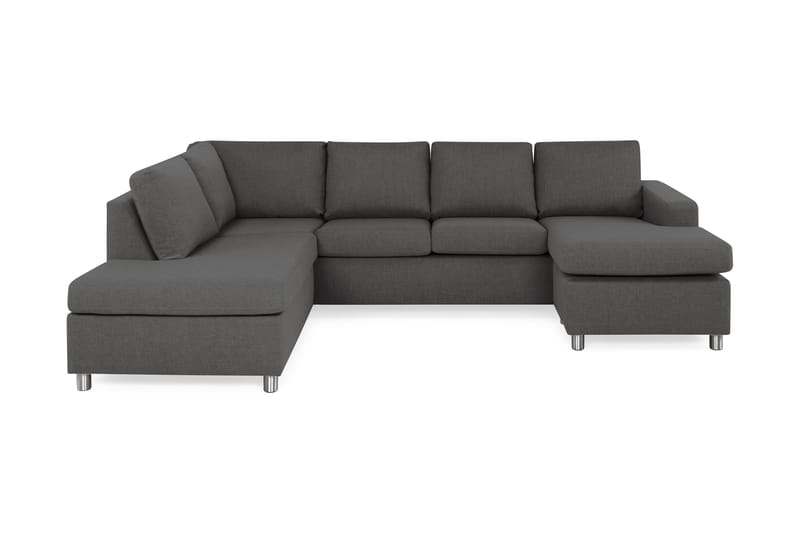 Crazy 4-sits Vänstervänd U-formad Large Soffa med Divan och Schäslong i Tyg - Mörkgrå - Möbler - Soffa - U-soffa
