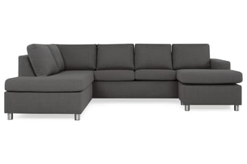 Crazy 4-sits Vänstervänd U-formad Large Soffa med Divan och Schäslong i Tyg - Mörkgrå - Möbler - Soffa - U-soffa