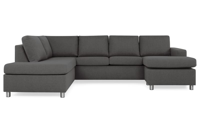 Crazy 4-sits Vänstervänd U-formad Large Soffa med Divan och Schäslong i Tyg - Mörkgrå - Möbler - Soffa - U-soffa