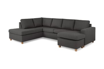 Crazy 4-sits Vänstervänd U-formad Large Soffa med Divan och Schäslong i Tyg - Mörkgrå - Möbler - Soffa - U-soffa