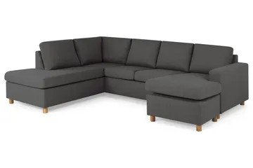 Crazy 4-sits Vänstervänd U-formad Large Soffa med Divan och Schäslong i Tyg - Mörkgrå - Möbler - Soffa - Divansoffa & schäslongsoffa - 4 sits soffa med divan